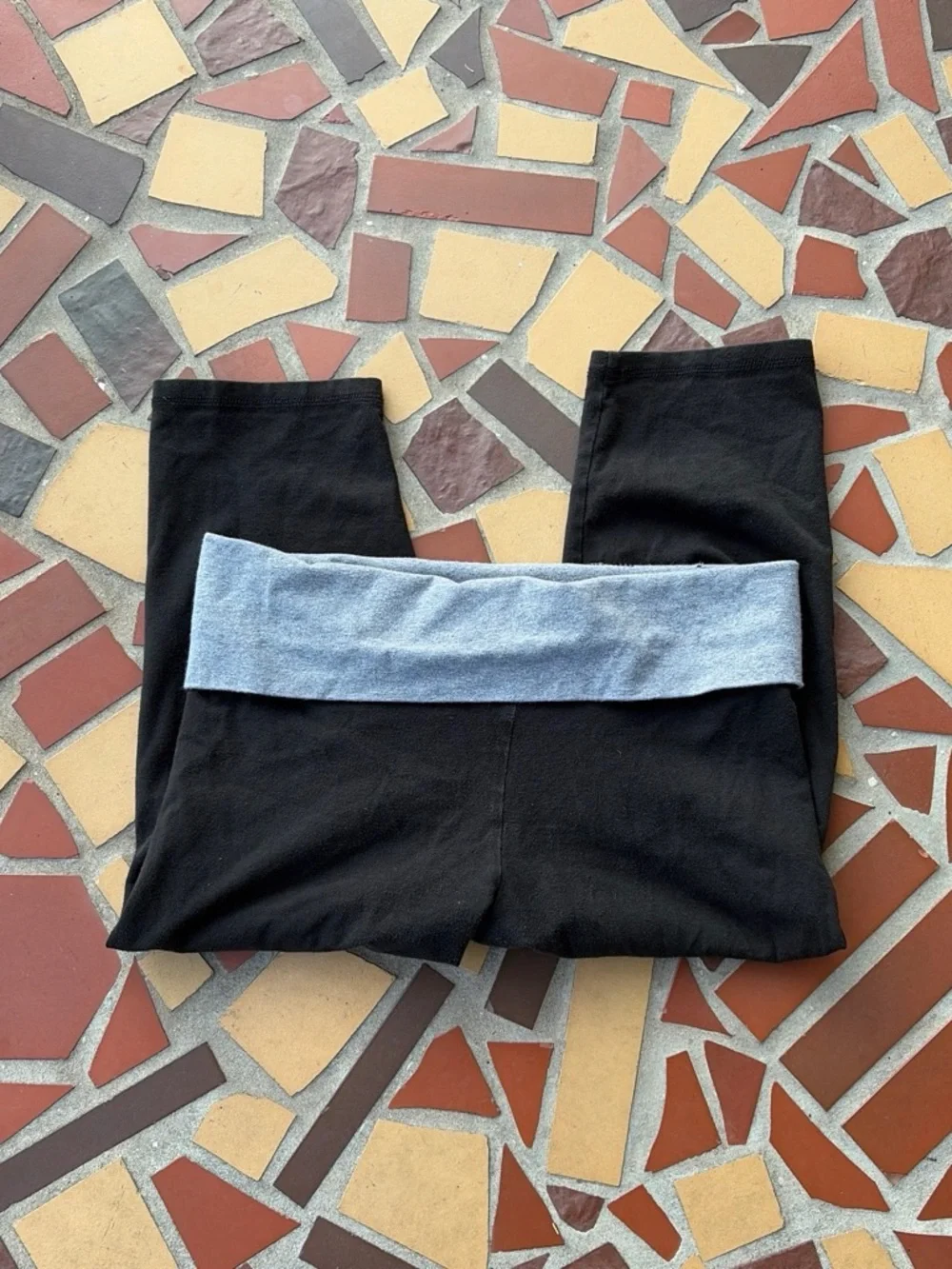 Victoria's Secret Black Leggings with Silver Sequin Waistband